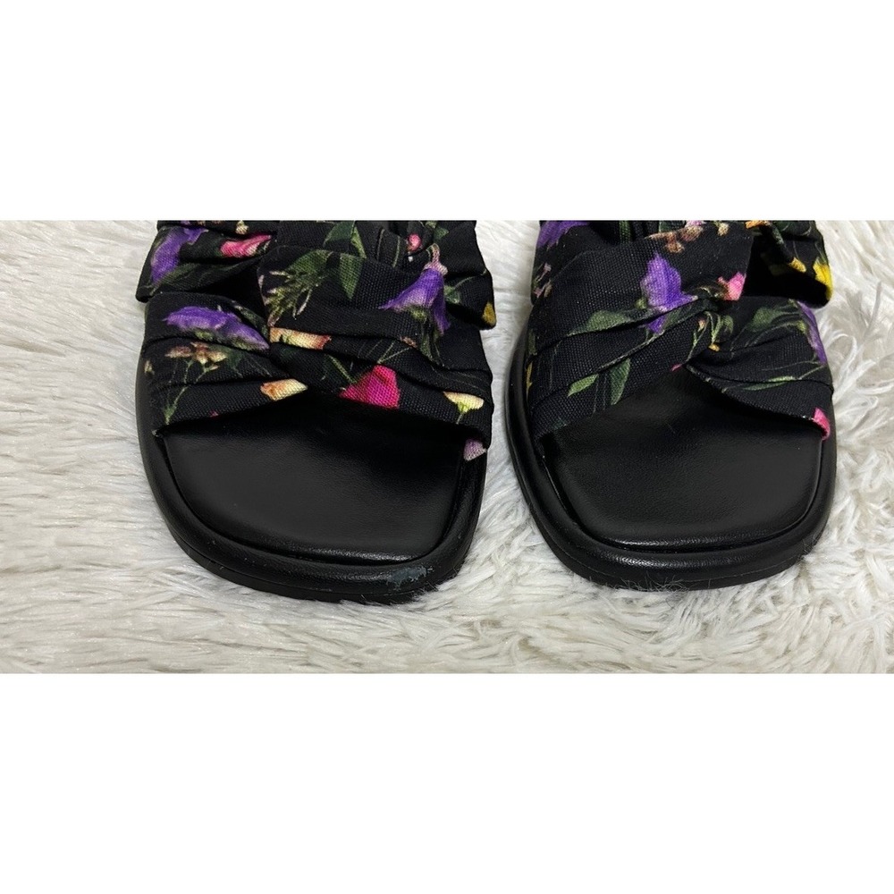 Ted Baker Ashina Knot Slide Sandals Mule 7.5 Black Floral Slip-On 37.5 - Picture 4 of 7